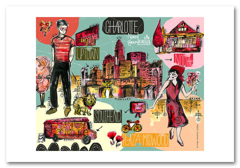 Charlotte Map Art Print